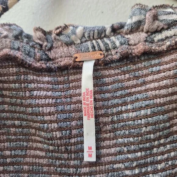 Free People Sweet Nothing Midi/Maxi Dress Women Med Brown Patina Combo Vacation - Picture 4 of 15